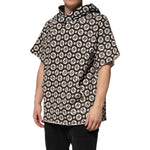 Dolce & Gabbana Brown White DG Logo Short Hoodie Sweater TSH91201-52