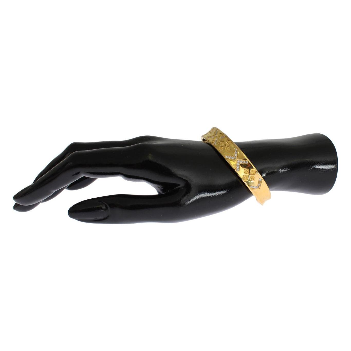 Nialaya CZ Gold Sterling 925 Silver Bangle Bracelet Bracelet