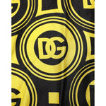 Dolce & Gabbana Yellow Silk Silver DG Logo Geometric T-shirt TSH90637-XS
