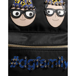 Dolce & Gabbana Black Nylon #DGFAMILY VULCANO Embellished Backpack Bag BAG4674