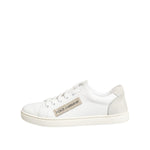 Dolce & Gabbana White Gray Leather Low Top Sneakers Shoes LA12796-37.5