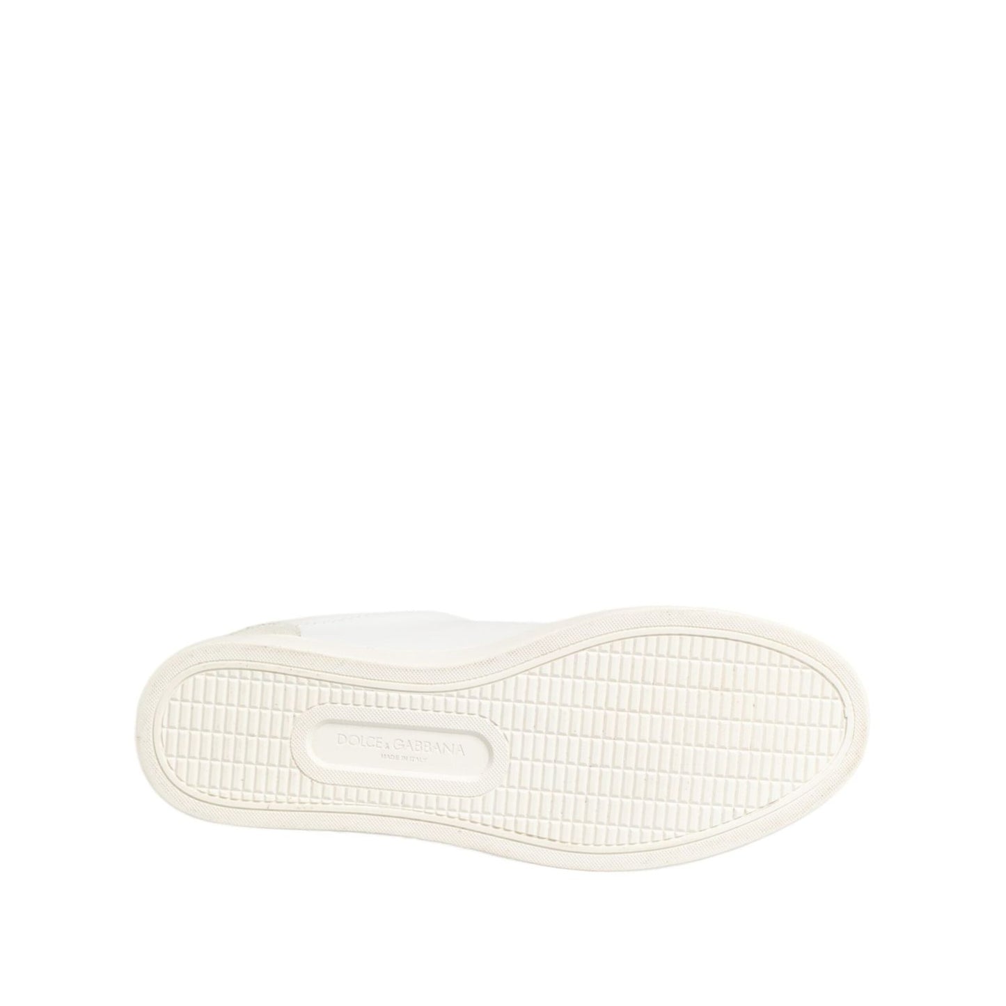Dolce & Gabbana White Gray Leather Low Top Sneakers Shoes LA12796-37.5