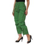 Dolce & Gabbana Green Cotton High Waist Cargo Trouser Pants PAN75579-38