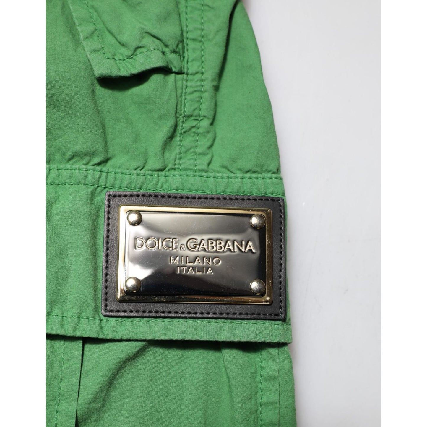 Dolce & Gabbana Green Cotton High Waist Cargo Trouser Pants PAN75579-38