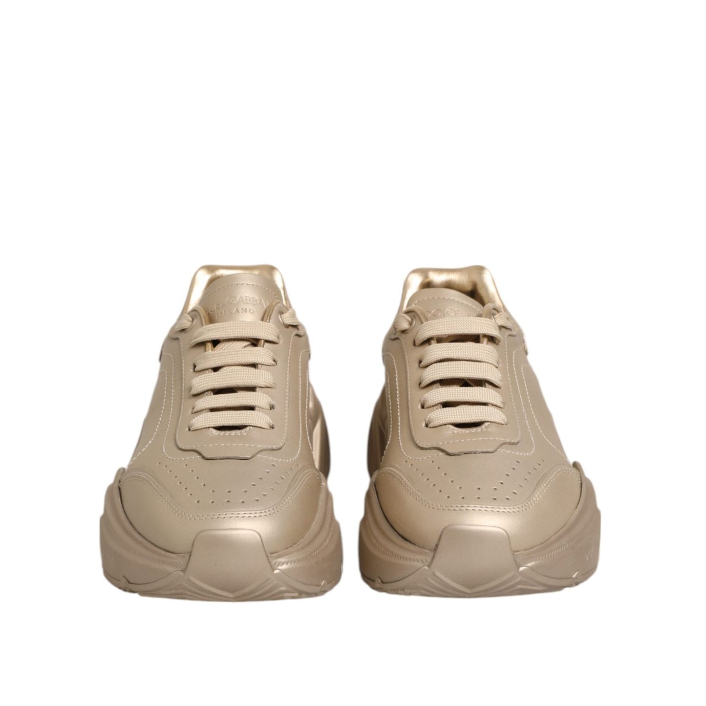 Dolce & Gabbana Gold Leather Daymaster Women Sneaker Shoes LA12887-36