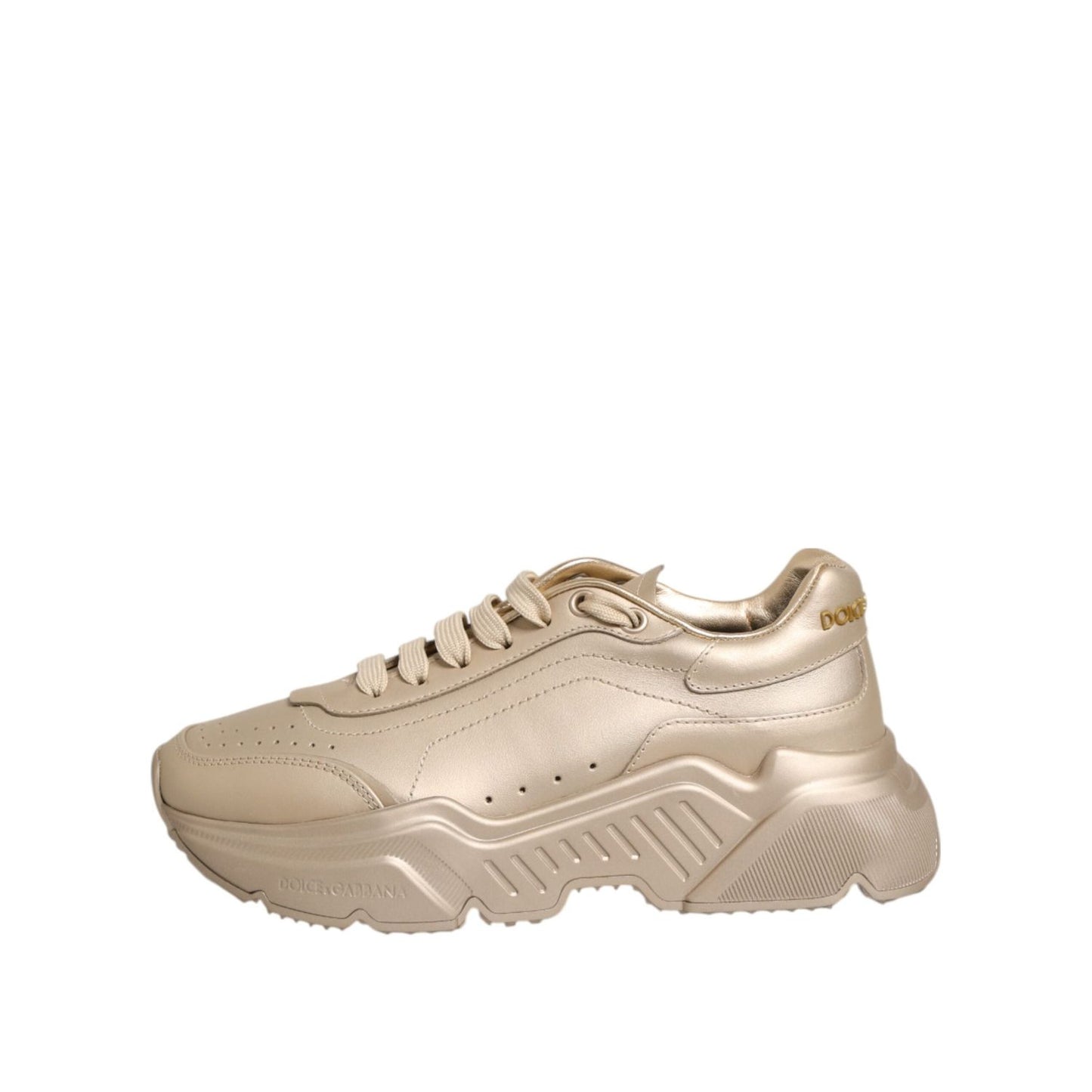 Dolce & Gabbana Gold Leather Daymaster Women Sneaker Shoes LA12887-36