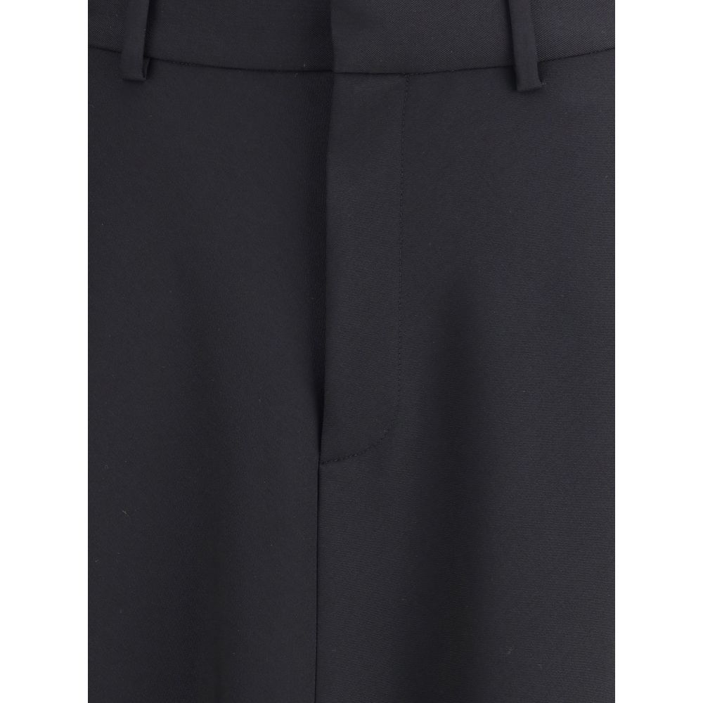 Balenciaga Black Fleece Wool Long Skirt detail showing waist and fabric texture.
