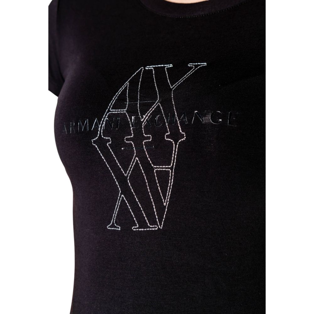Armani Exchange Black Cotton T-Shirt