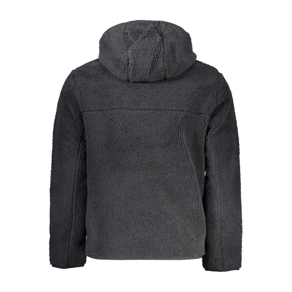 Back view of Napapijri Black Polyester Jackets & Coat with hood.