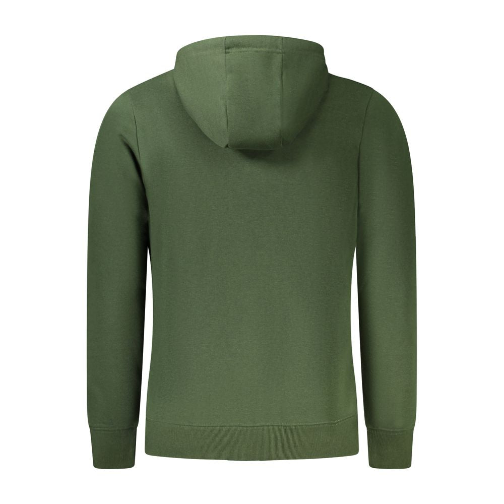 Back view of Norway 1963 Green Cotton Sweatshirt with hood and zip pockets.