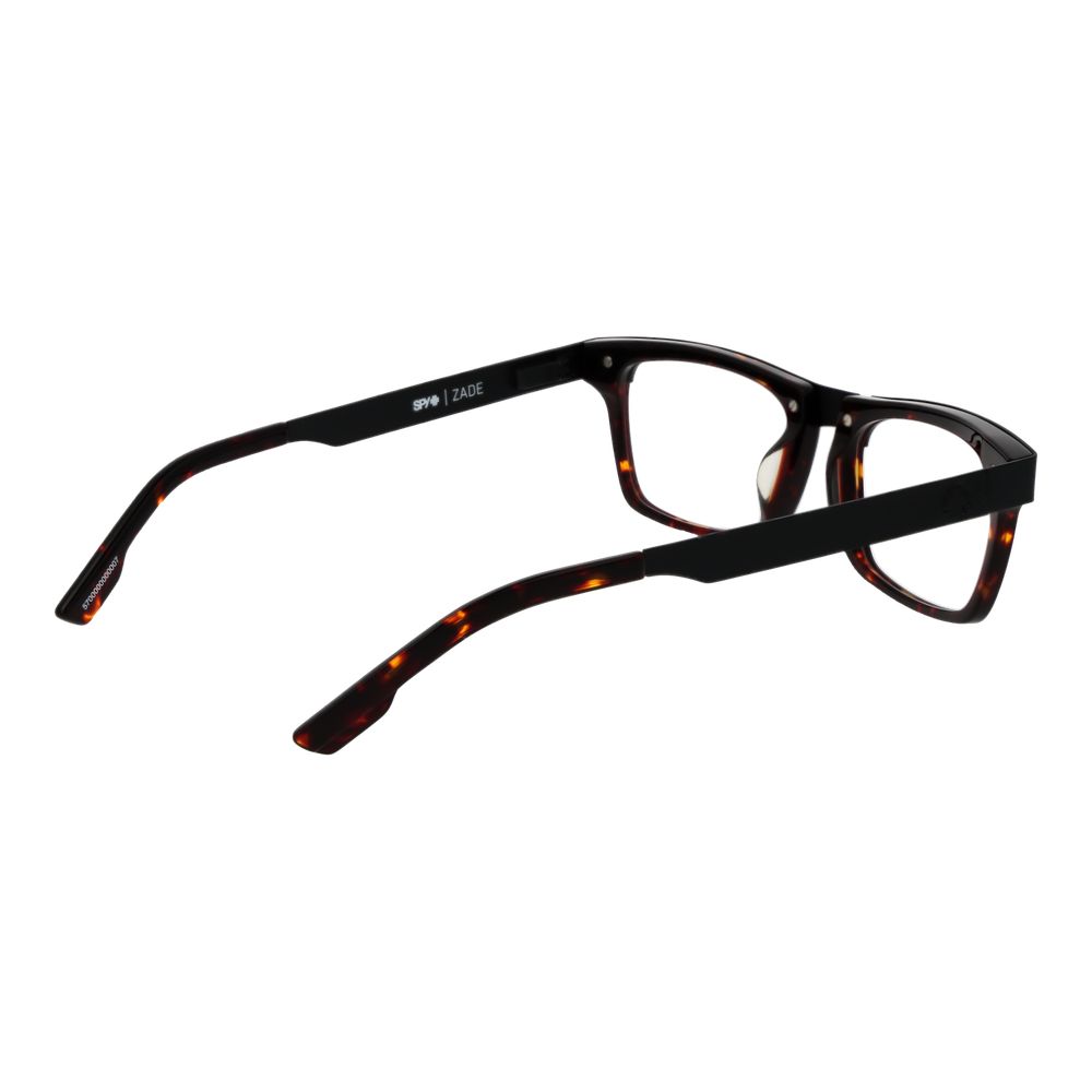 Spy Black Metal & Plastic Glasses (Frames), unisex full-rim rectangle style with black metal and plastic frame, demo lenses, spring hinge.