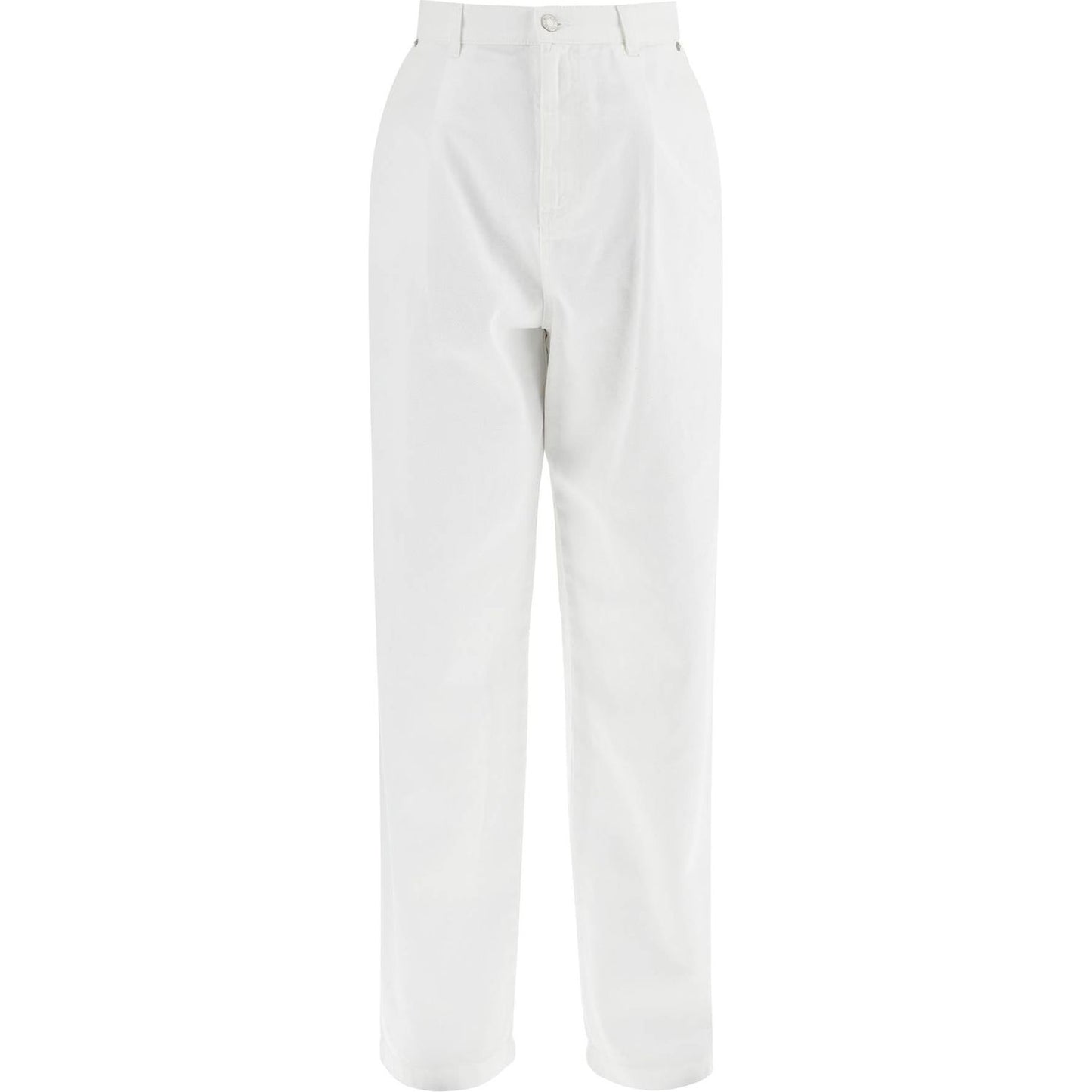 Moschino white cotton wide leg trousers Trousers Moschino Lavender