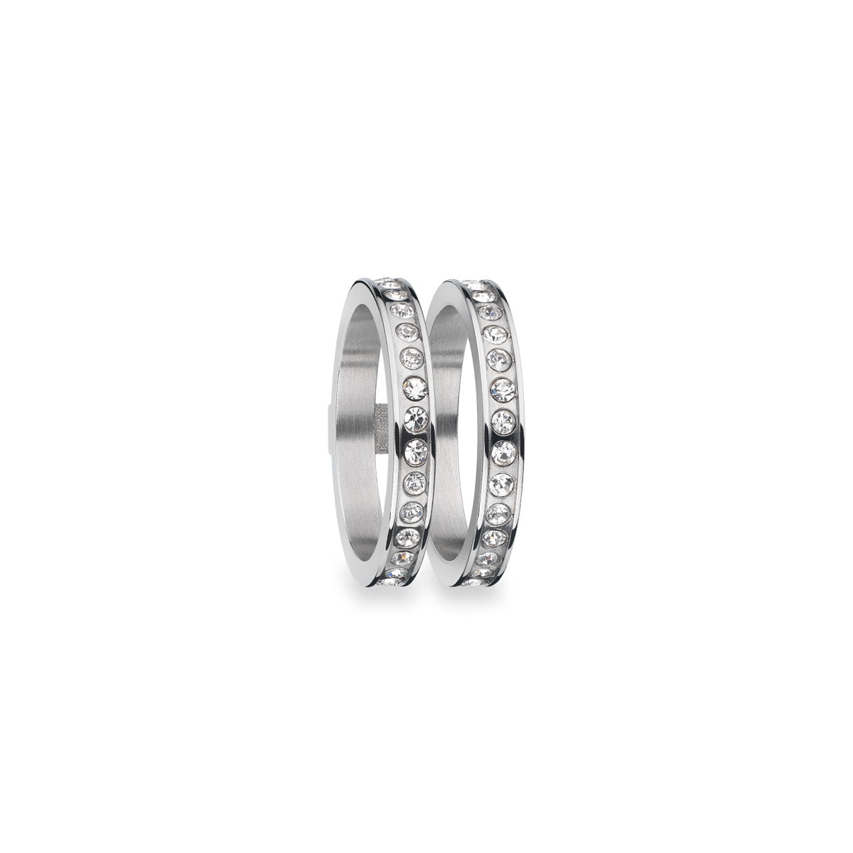 AN JEWELS JEWELRY Mod. AR.R2NS01SC-8 silver rings with crystal detailing.
