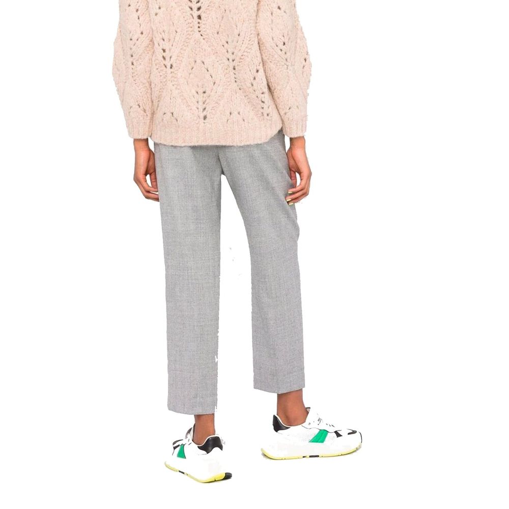 Brunello Cucinelli Gray Virgin Wool Cropped Pants