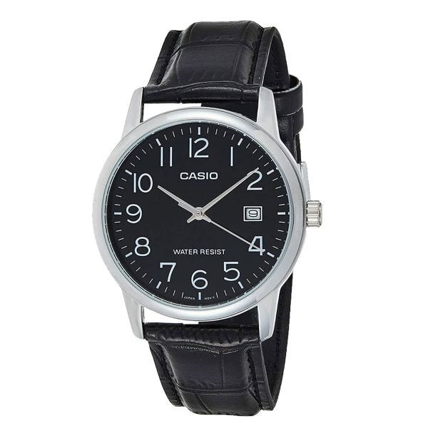 CASIO COLLECTION Mod. DATE. LEATHER - BLACK WATCHES