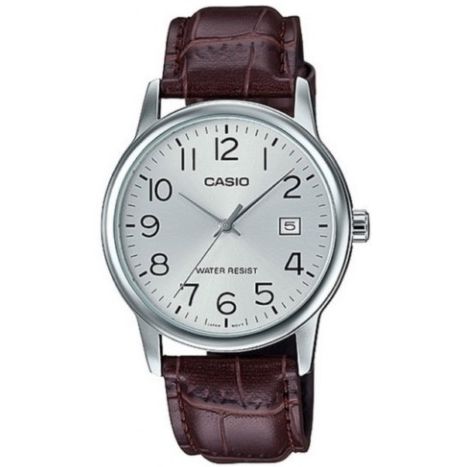 CASIO COLLECTION Mod. DATE. LEATHER - SILVER WATCHES