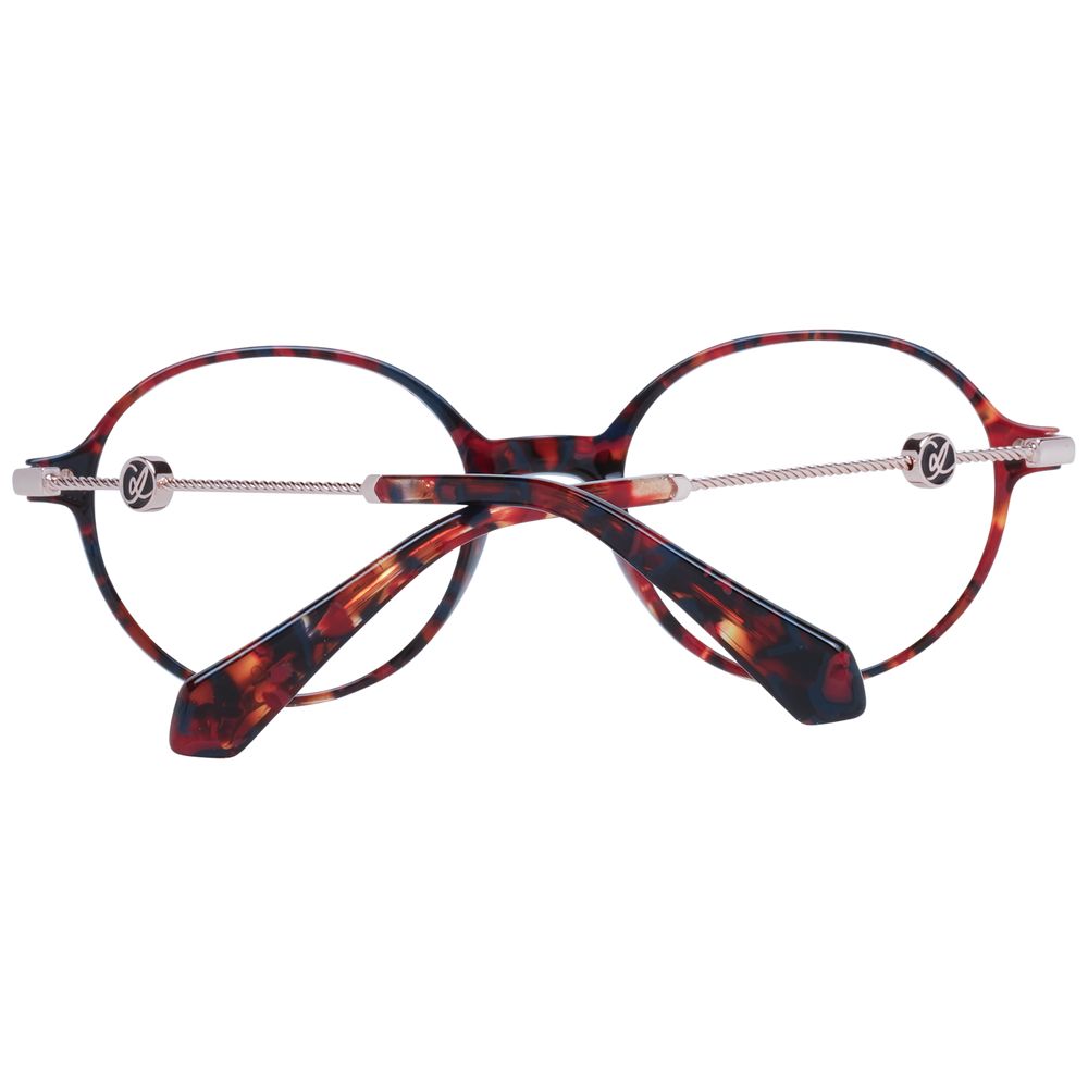 Christian Lacroix Red Acetate Glasses (Frames), full-rim, round style, includes branded case, women's eyewear, size 50-19-140.
