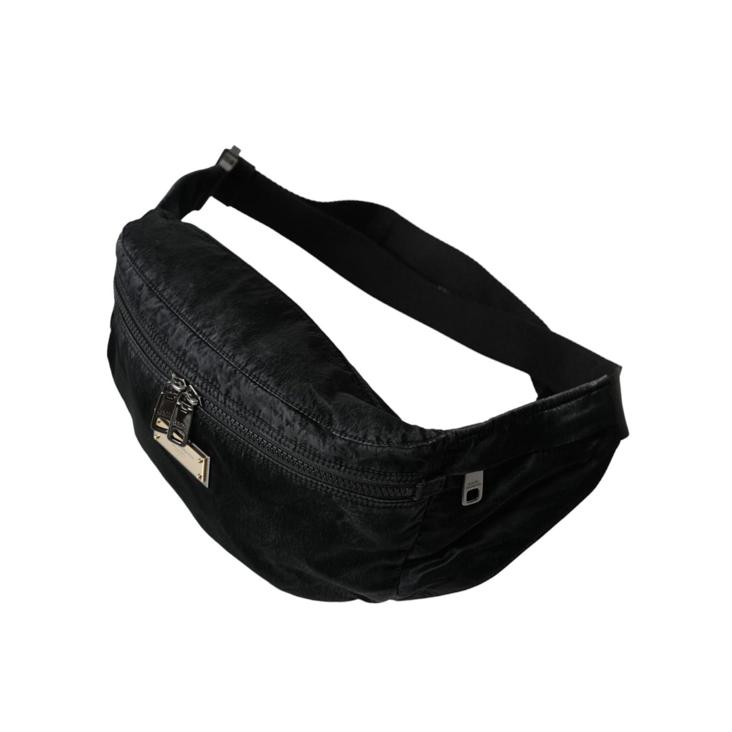 Dolce & Gabbana Black Nylon Logo Plaque Belt Waist Fanny Pack Bag