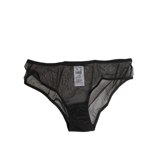 Dolce & Gabbana Black Sheer Mesh Lace Bikini Briefs Underwear