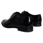 Dolce & Gabbana Black Calfskin Leather Derby Men Dress Shoes MV5705-43
