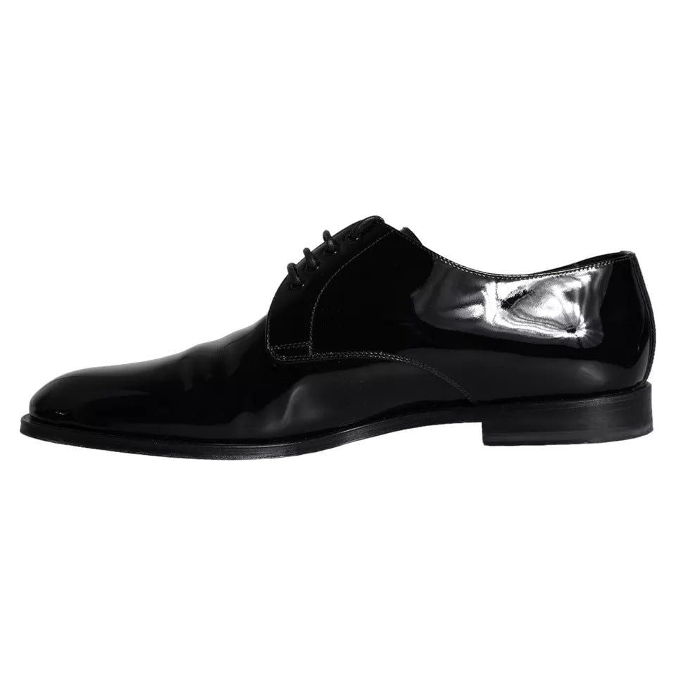Dolce & Gabbana Black Calfskin Leather Derby Men Dress Shoes MV5705-43