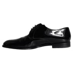 Dolce & Gabbana Black Calfskin Leather Derby Men Dress Shoes MV5705-43
