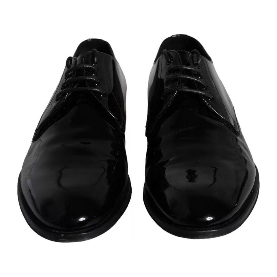 Dolce & Gabbana Black Calfskin Leather Derby Men Dress Shoes MV5705-43