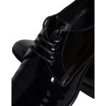 Dolce & Gabbana Black Calfskin Leather Derby Men Dress Shoes MV5705-43