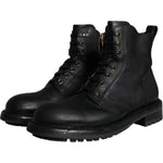 Dolce & Gabbana Black Lace Up Mid Calf Boots Men Shoes MV5868-45