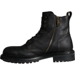 Dolce & Gabbana Black Lace Up Mid Calf Boots Men Shoes MV5868-45