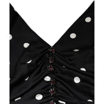Dolce & Gabbana Black Silk Polka Dot V-neck Tassel Midi Dress DR281253-42