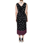 Dolce & Gabbana Black Silk Polka Dot V-neck Tassel Midi Dress DR281253-42
