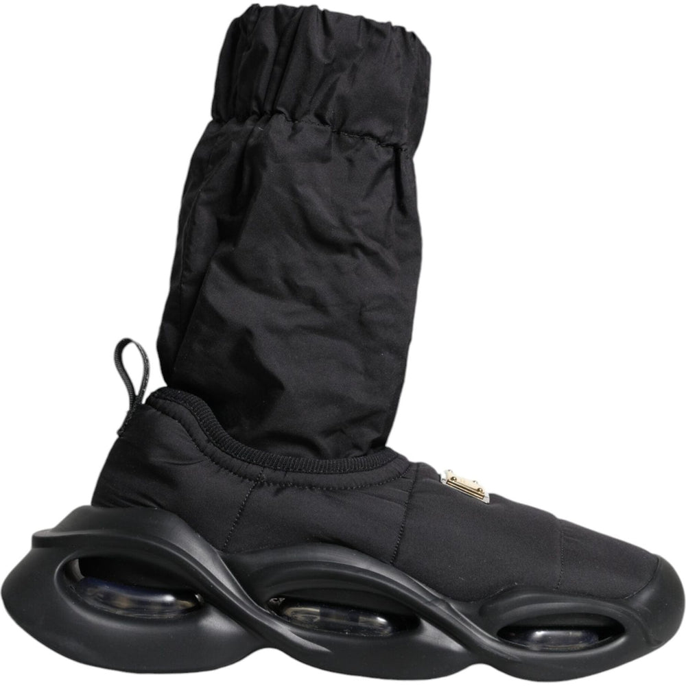 Dolce & Gabbana Black Slip On Wave Socks Sneakers Shoes LA11954-39