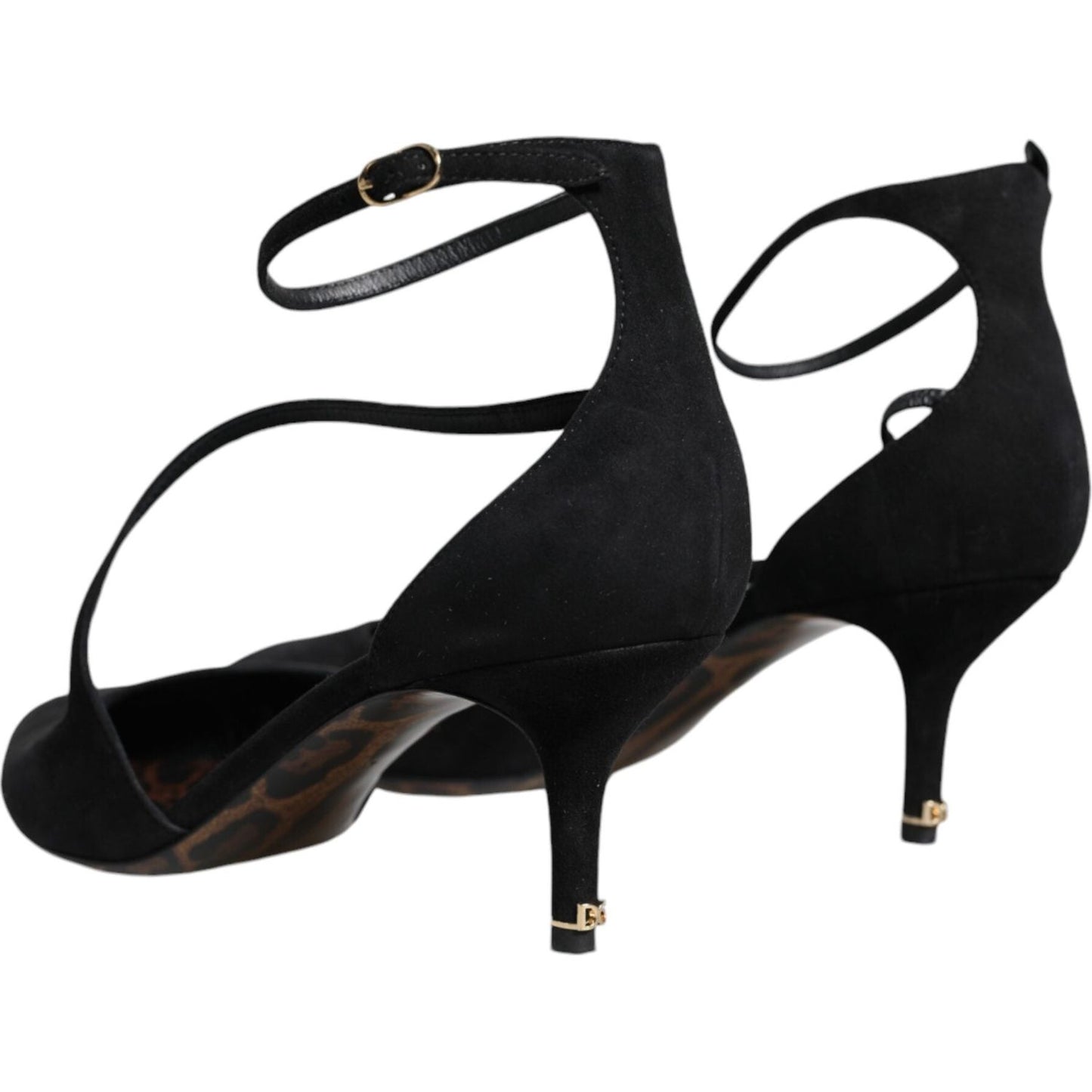 Dolce & Gabbana Black Suede Ankle Strap Heels Pumps Shoes LA8764-39