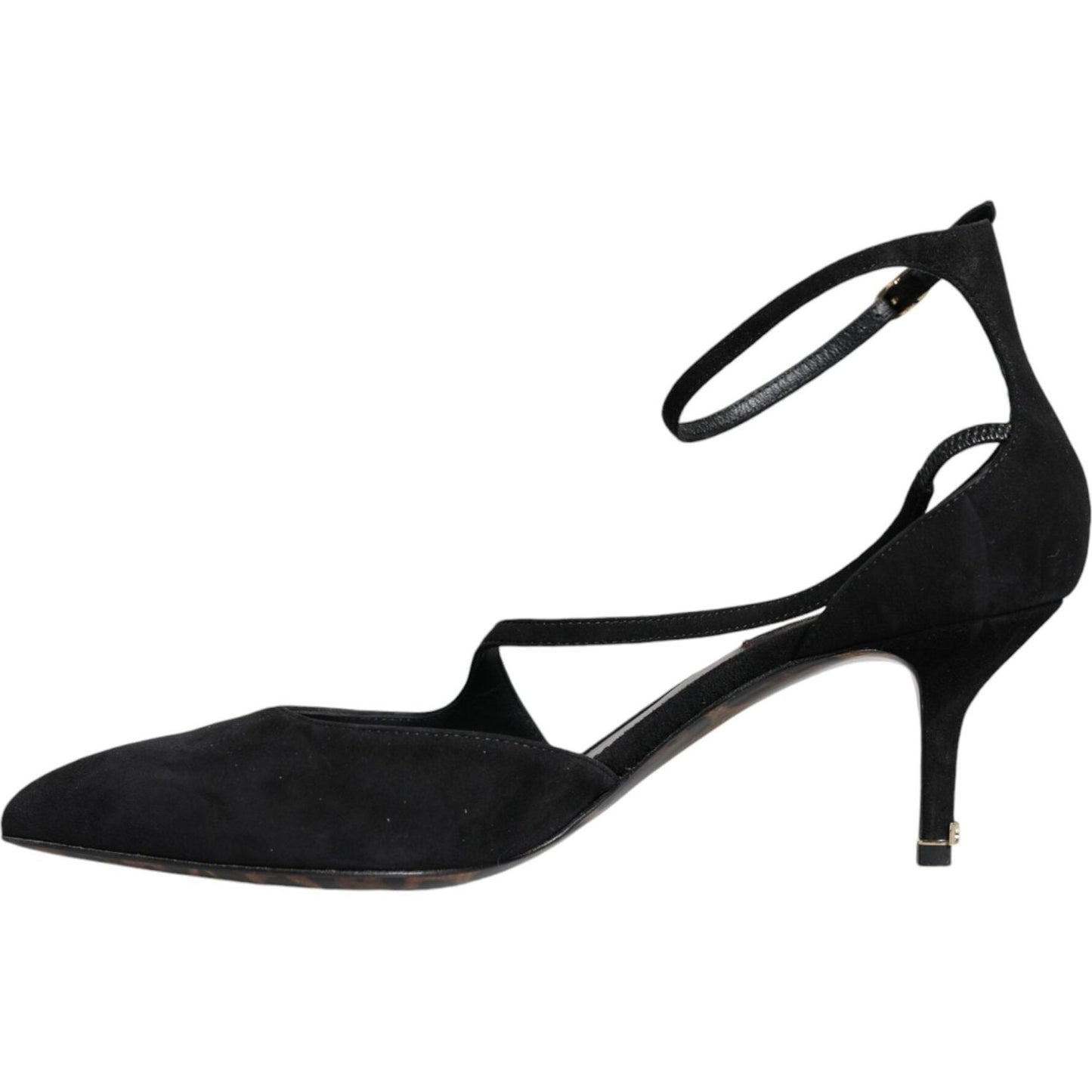 Dolce & Gabbana Black Suede Ankle Strap Heels Pumps Shoes LA8764-39