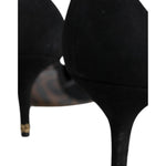 Dolce & Gabbana Black Suede Ankle Strap Heels Pumps Shoes LA8764-39