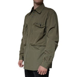 Dolce & Gabbana Military Green Cotton Bend Collared Coat Jacket JKT41245-40