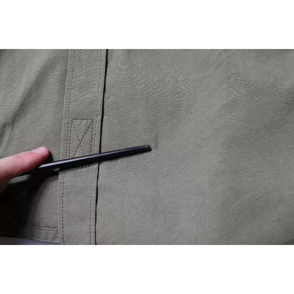 Dolce & Gabbana Military Green Cotton Bend Collared Coat Jacket JKT41245-40
