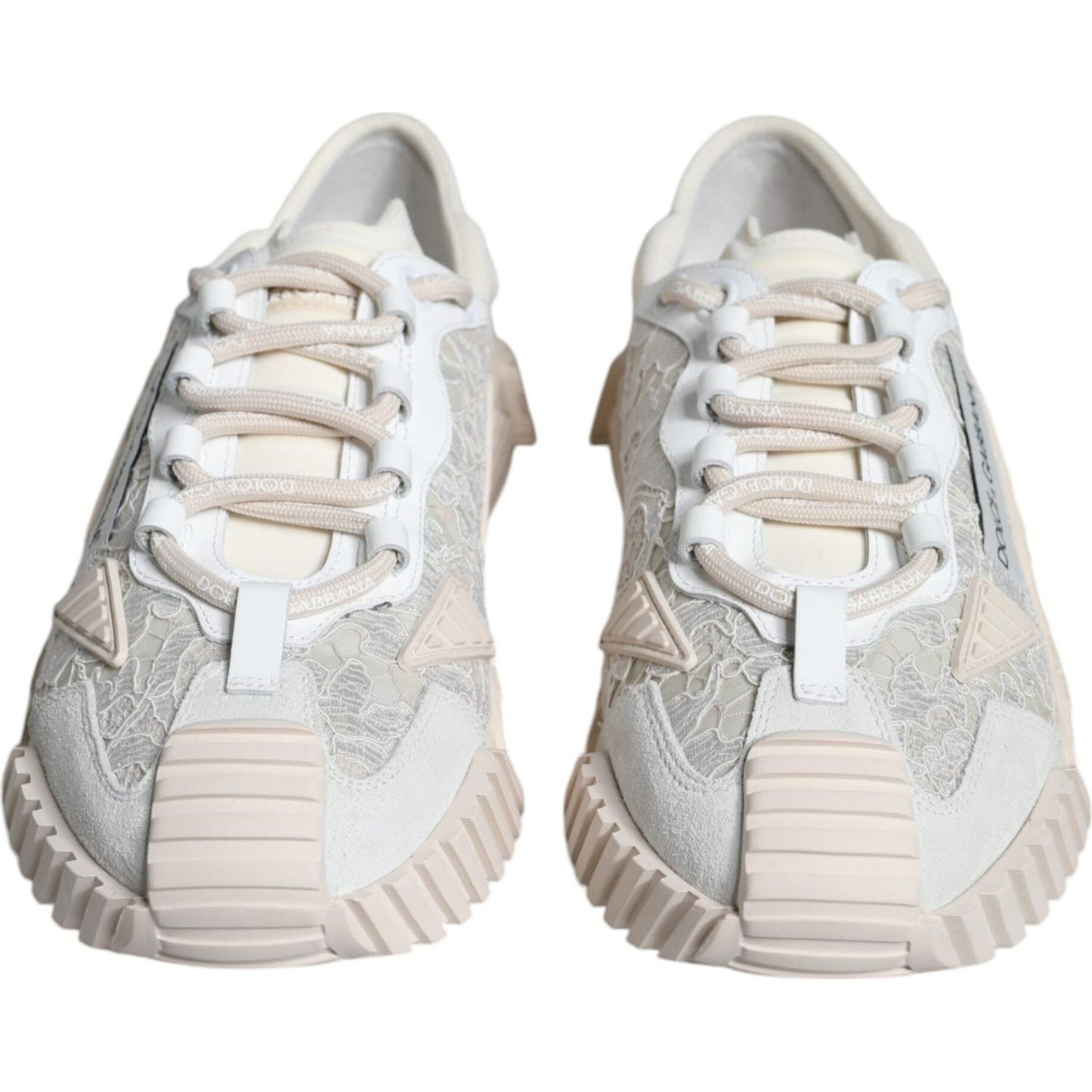 Dolce & Gabbana White Lace NS1 Low Top Sneaker Sports Shoes LA11721-41.5