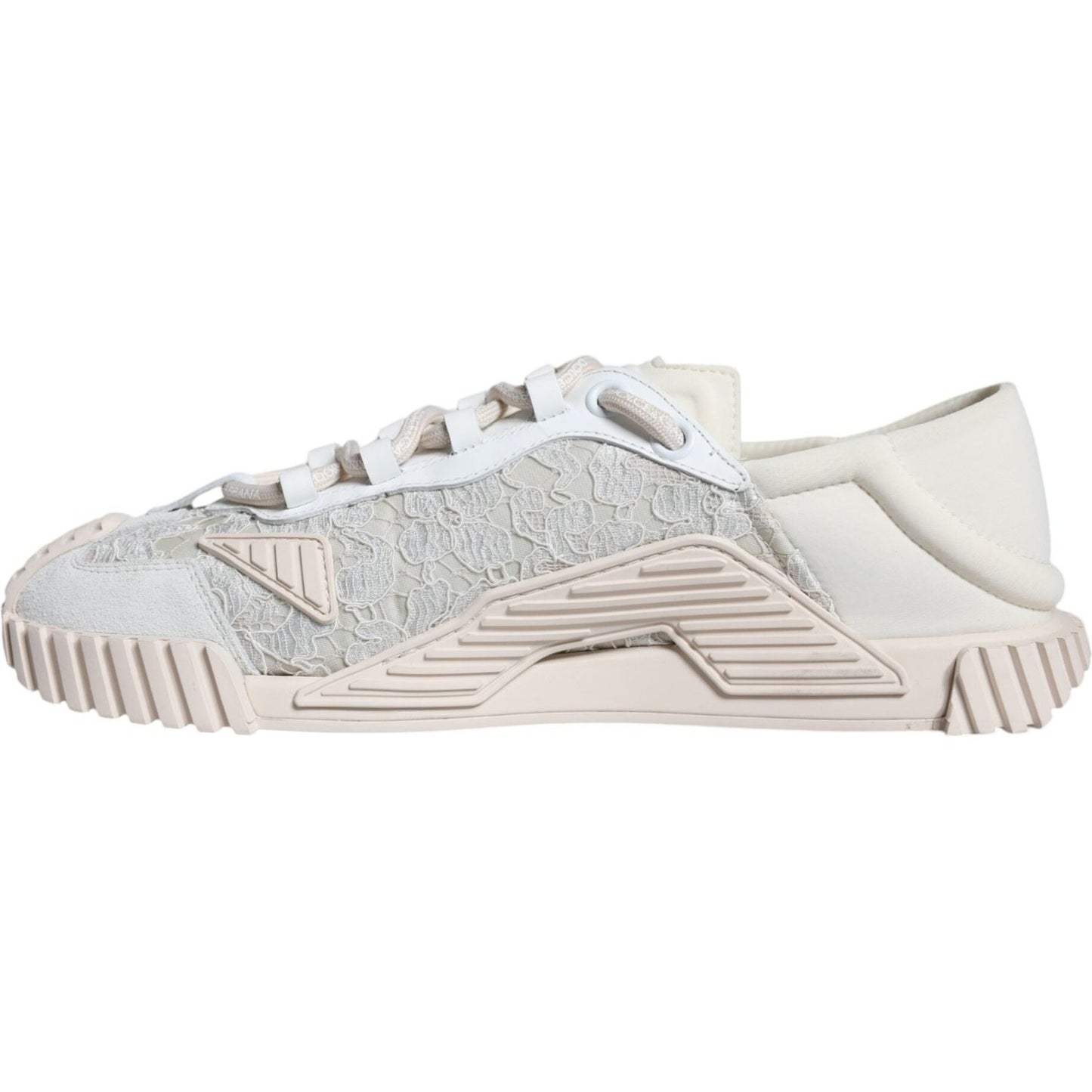 Dolce & Gabbana White Lace NS1 Low Top Sneaker Sports Shoes LA11721-41.5