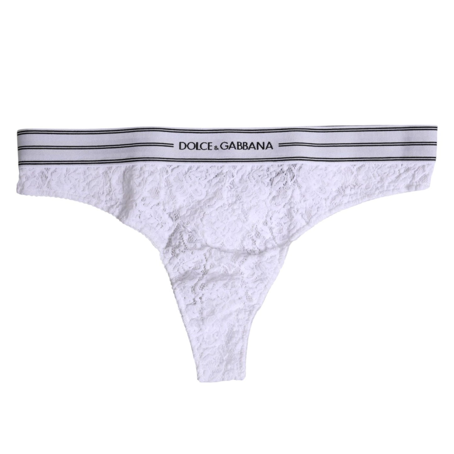 Dolce & Gabbana White Nylon Floral Lace Bottom Panty Underwear