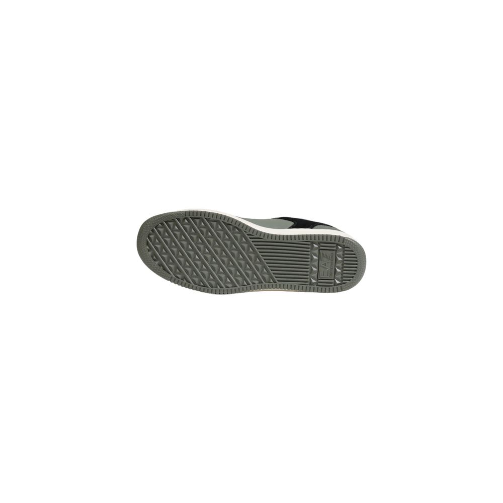 Sole view of EA7 Emporio Armani Green Polyester Athletic Sneakers showcasing tread pattern for style and durability