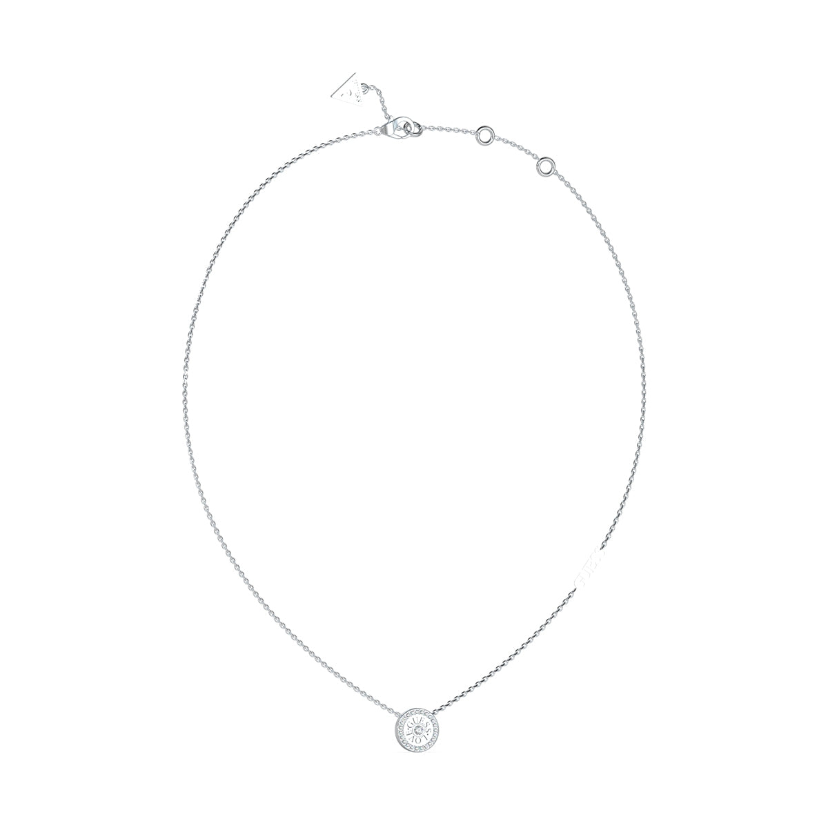 Elegant silver necklace from GUESS JEWELS JEWELRY Mod. JUBN04080JWRHT-U, featuring a delicate pendant design, perfect for any occasion.
