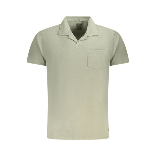 Guess Jeans Green Cotton T-Shirt, short sleeve, regular fit, v-neck with 1 pocket and applique logo design.