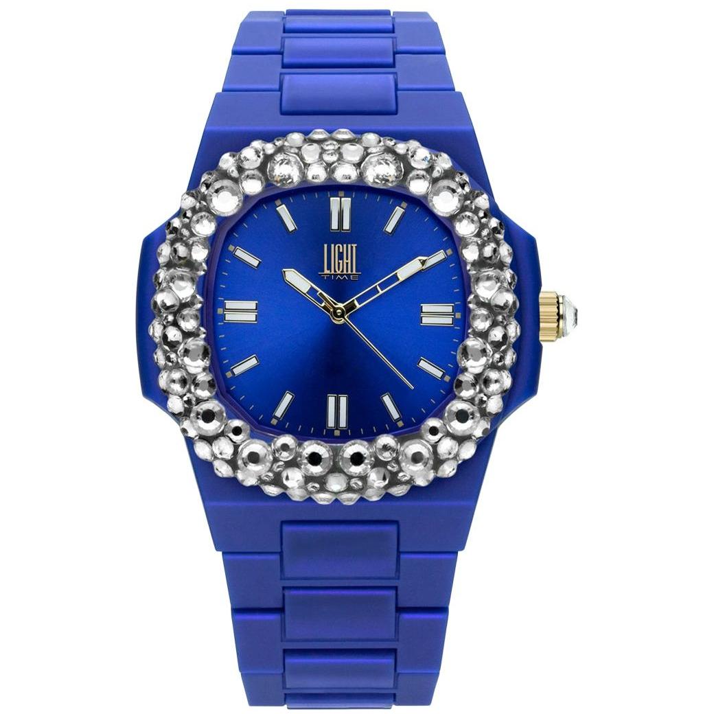 LIGHT TIME Mod. VELVET NAUTILUS - Blue Clear Strass WATCHES LIGHT TIME Dark Slate Blue