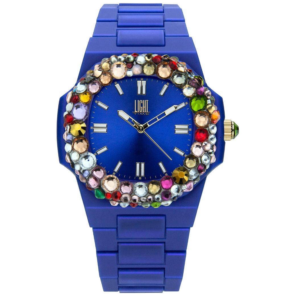LIGHT TIME Mod. VELVET NAUTILUS - Blue Rainbow Strass WATCHES LIGHT TIME Dark Slate Blue