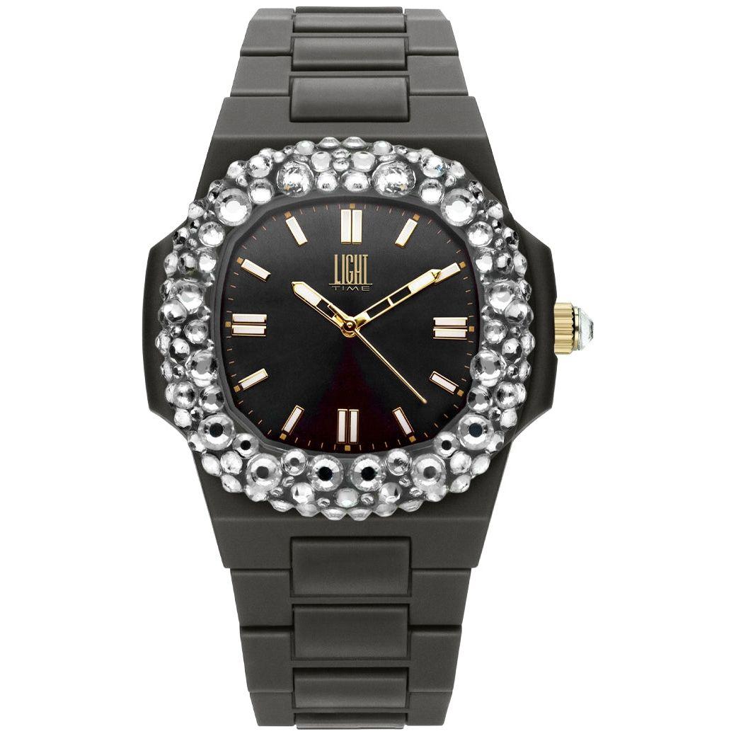 LIGHT TIME Mod. VELVET NAUTILUS - Black Clear Strass WATCHES LIGHT TIME Dark Slate Gray