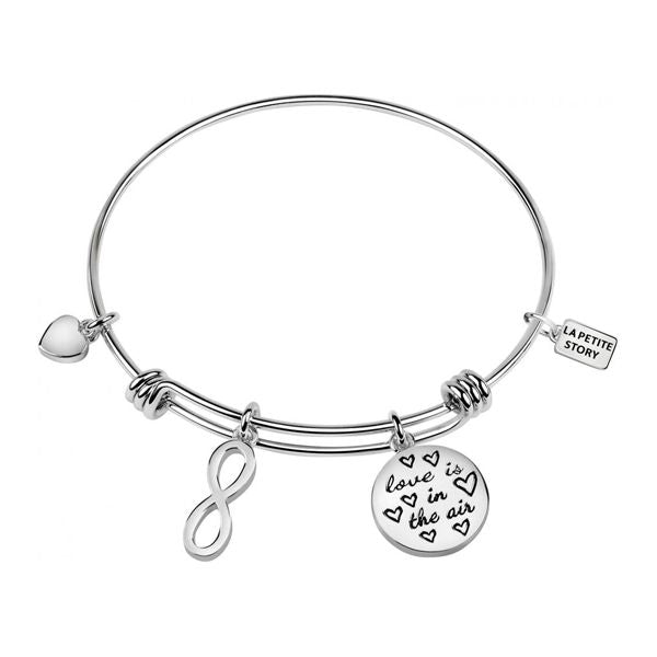 LA PETITE STORY JEWELRY Mod. LPS05APZ03 silver charm bracelet with heart and infinity symbols