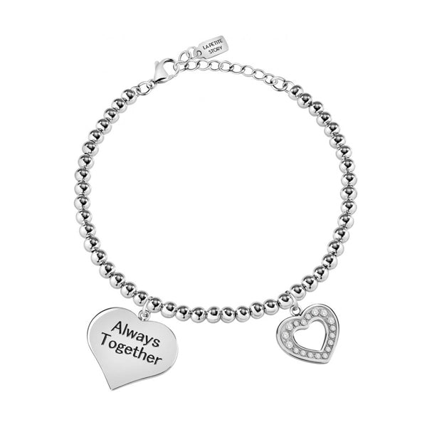 LA PETITE STORY JEWELRY Mod. LPS05ASD12 bracelet with heart charms and "Always Together" engraving