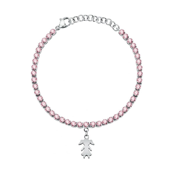 LA PETITE STORY JEWELRY Mod. LPS05ASF35 bracelet with pink stones and charm.